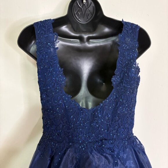 ED Young Navy High-Low Cocktail Dress - Size: Small – NWOT - Picture 6 of 11